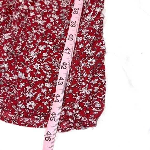 Red Floral Smocked Maxi Dress For Women 4XL 100% Rayon Lightweight & Stretchy Fa - Picture 11 of 12